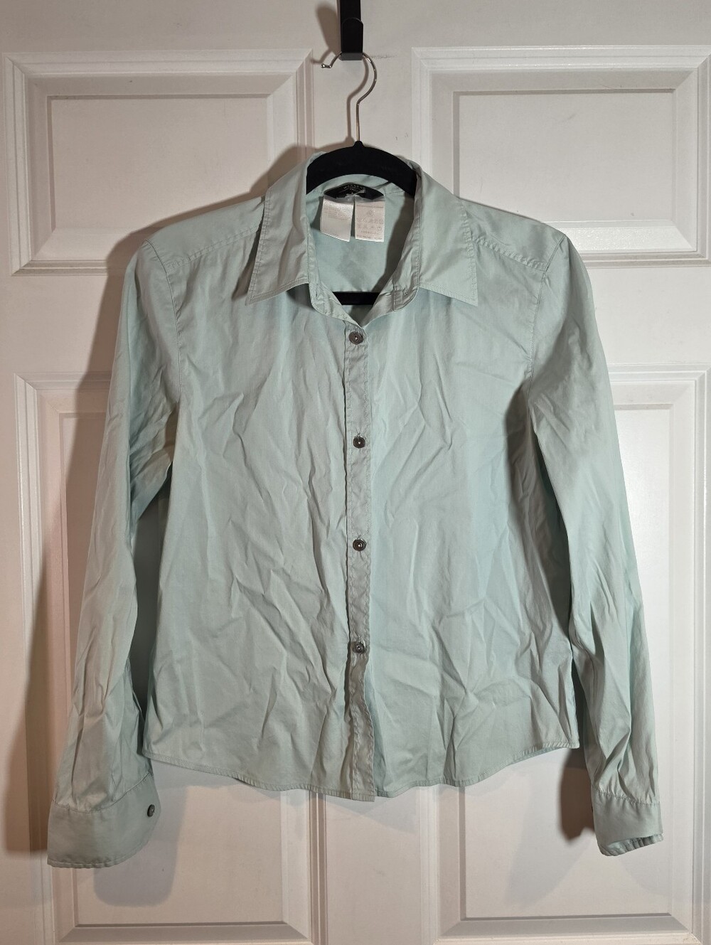 Weekend By MaxMara Light Mint Button-Up Dress Shirt Cotton Blend M